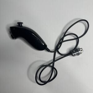 Genuine Authentic Nintendo Wii Black Nunchuck Controller OEM Official RVL-004